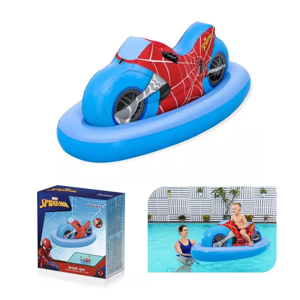 Trade Shop - Moto Marvel Spider Ciambella Salvagente Beach Gonfiabile Cavalcabile Mare Piscina 98794 -