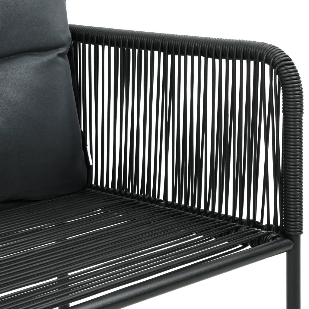 Sedie da Esterni 6 pz con Cuscini in Polyrattan Nere 313108