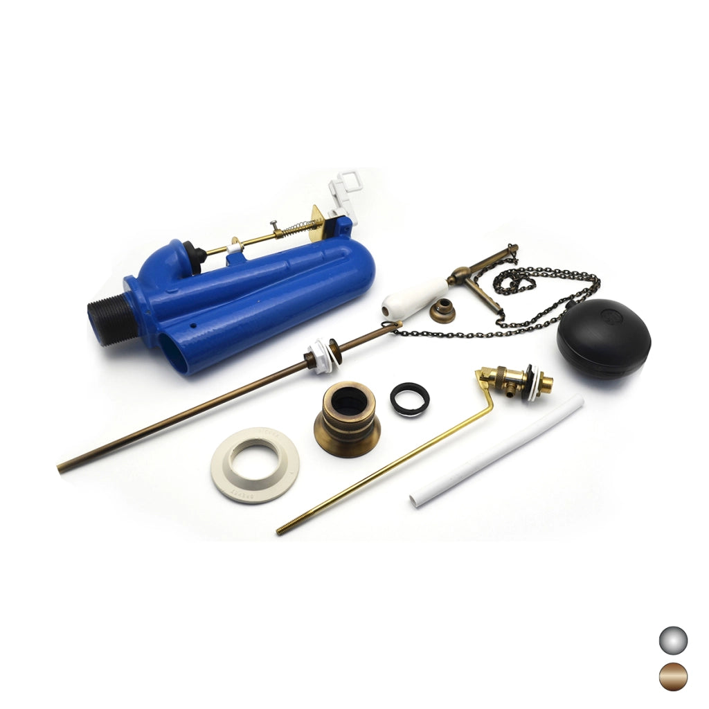 KIT CATENA + MECCANISMO SENZA TUBO PER CASSETTA ALTA ANTICHIZZATA- Cromo- DH