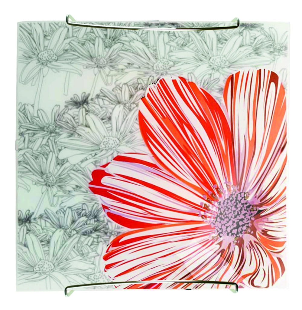 Plafoniera Candellux Spring cromata rossa E27 30cm