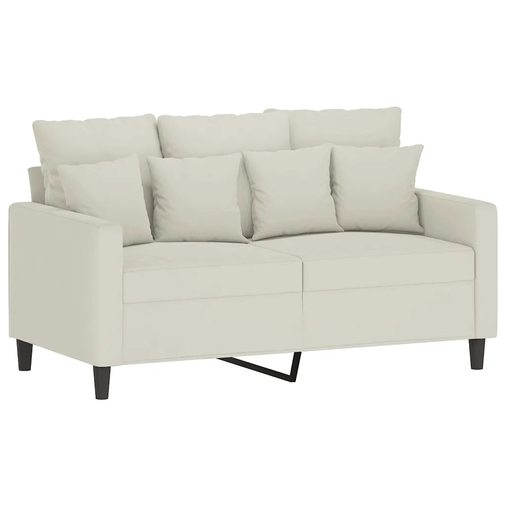 Set di Divani 3 pz con Cuscini Crema in Velluto 3201688