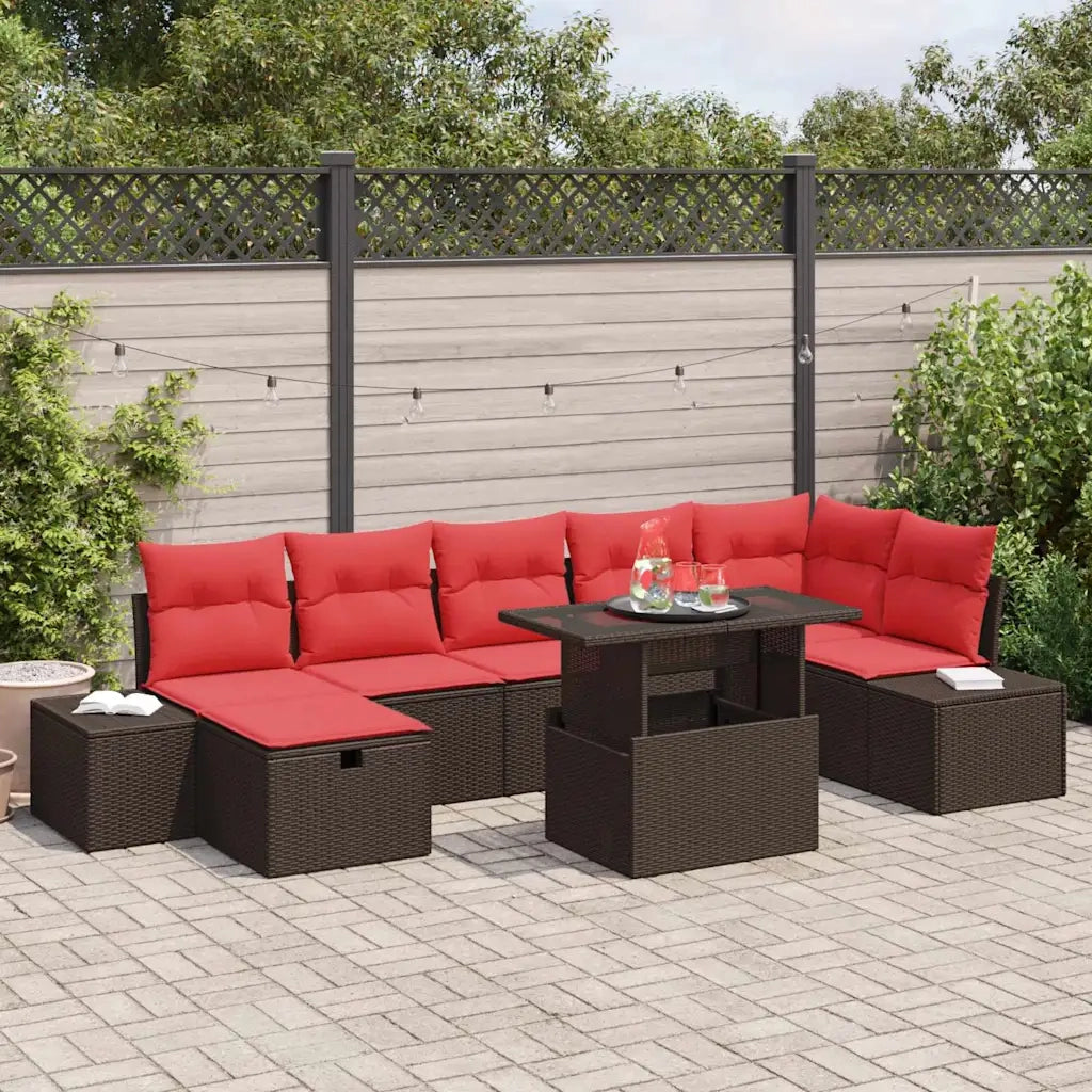 Set Divano da Giardino con cuscino 8 pcs polyrattan 3359891