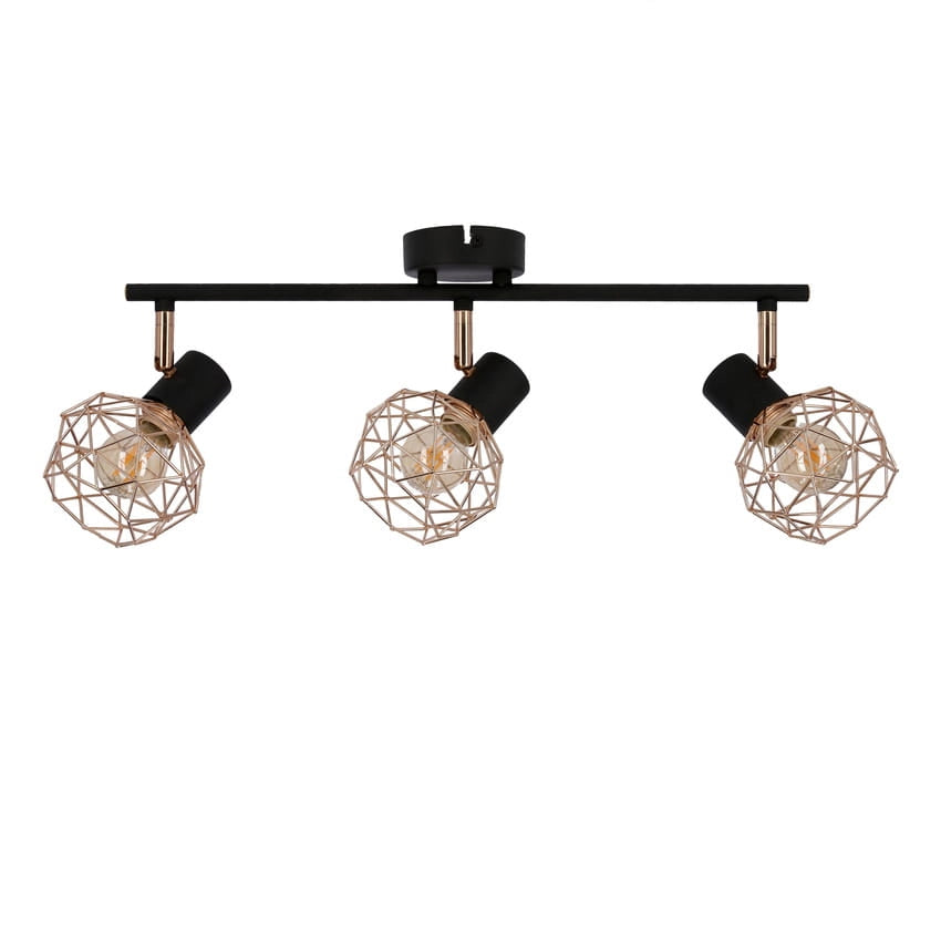 Plafoniera Candellux Acrobat in metallo rame/nera 3xE14