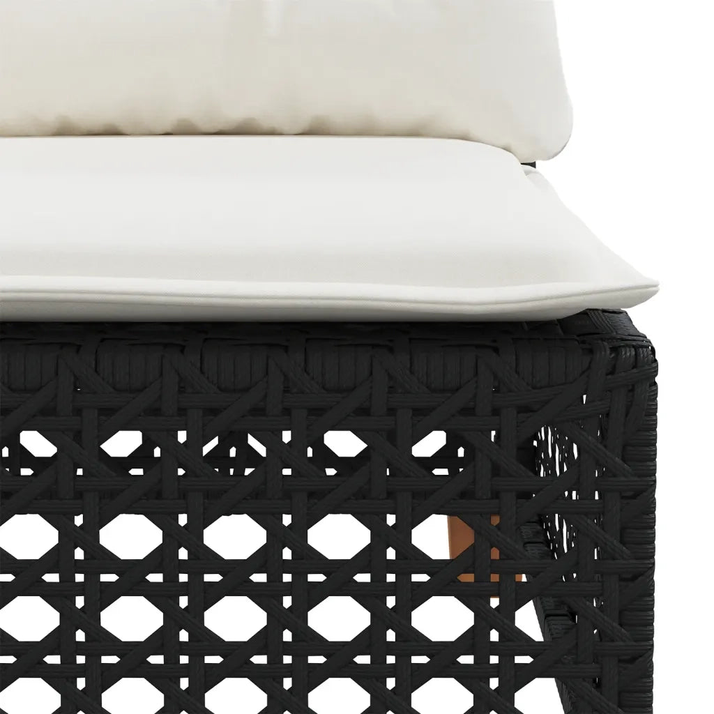 Set Divani da Giardino 9 pz con Cuscini Nero in Polyrattan 3261770