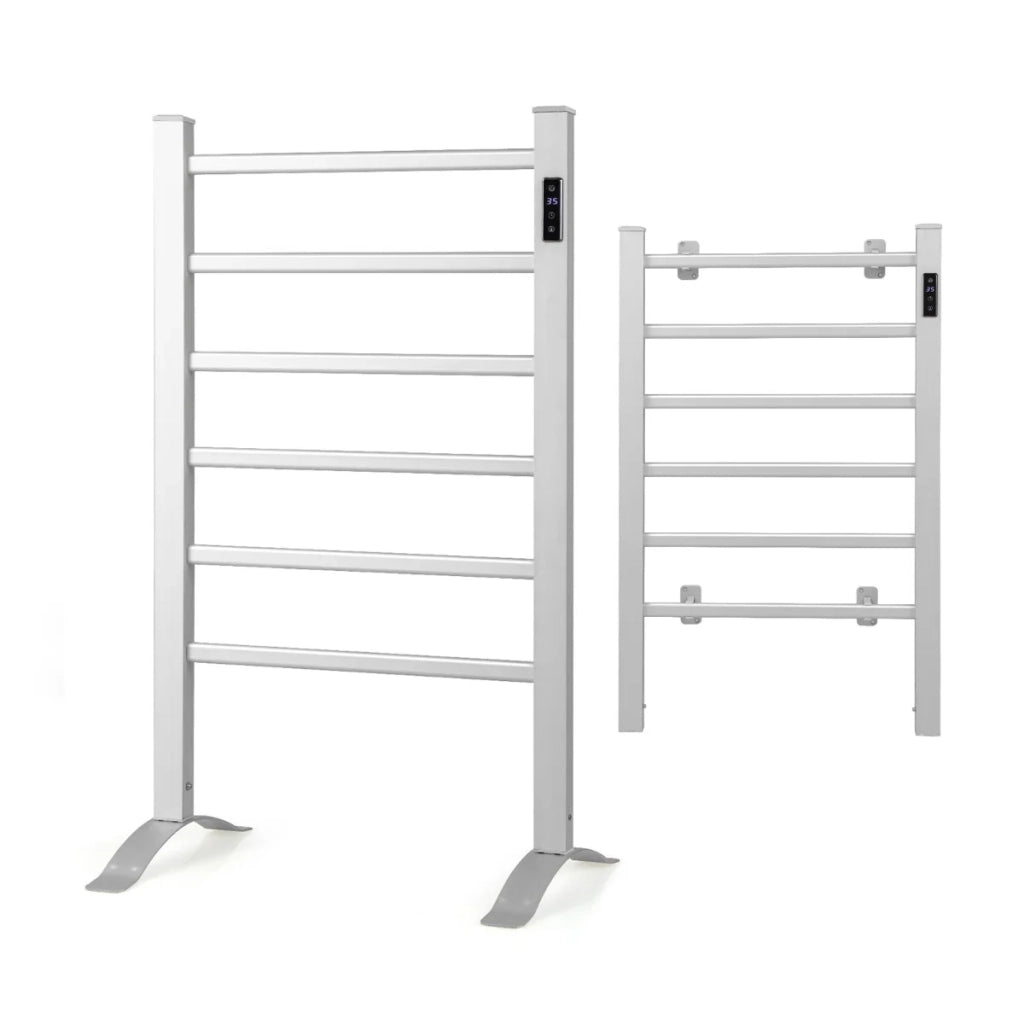 Scaldasalviette elettrico 54 x 35 x 91 cm riscaldamento rapido programmabile funzione di sicurezza elegante acciaio inox argento 20_0013730