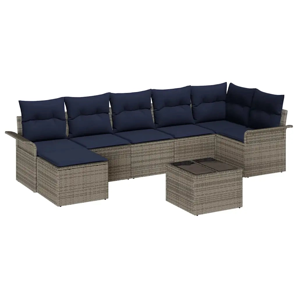 Set Divano da Giardino 8 pcs Grigio polyrattan 3354134
