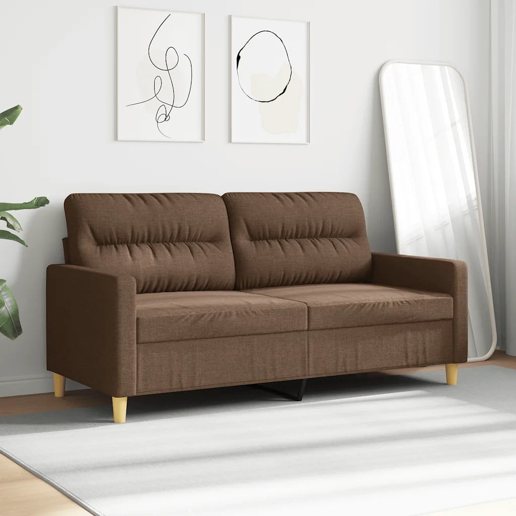 Divano a 2 Posti-Sofa 2 Posti Marrone 140 cm in Tessuto 148093