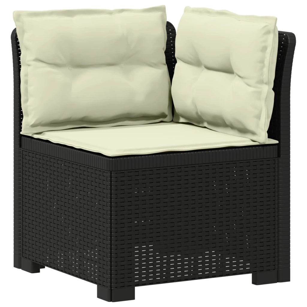 Divano da esterno-Divano da Giardino 3 posti con cuscini in look rattan PP 622107