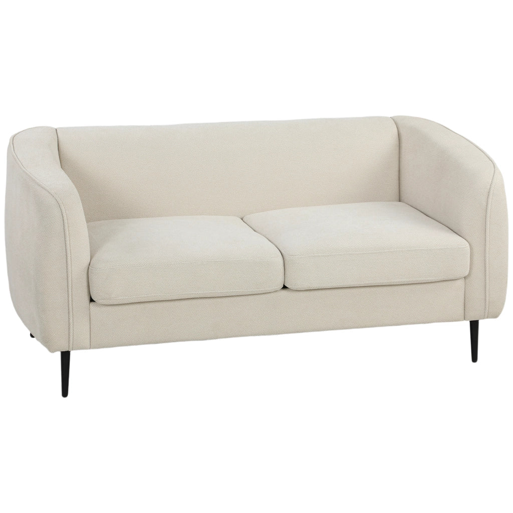 Divano 2 posti in velluto ¨C Minimal ¨C beige, imbottito, 160 cm