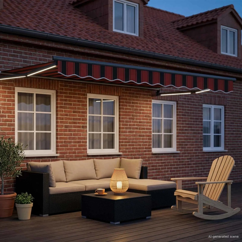 Tenda retrattile manuale con LED 3,5 x 2,5 m 3419440