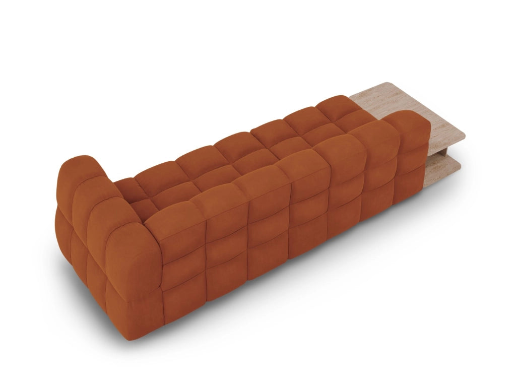 Cosmopolitan Design - Divano modulare sinistro "Sky" 4 posti in velluto terracotta 