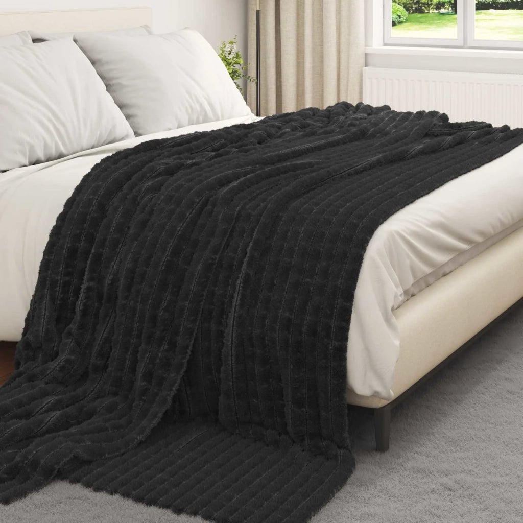 Coperta Nero 240 x 220 cm Panno 42016931