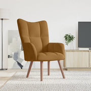 Sedia Relax Marrone in Velluto 328059