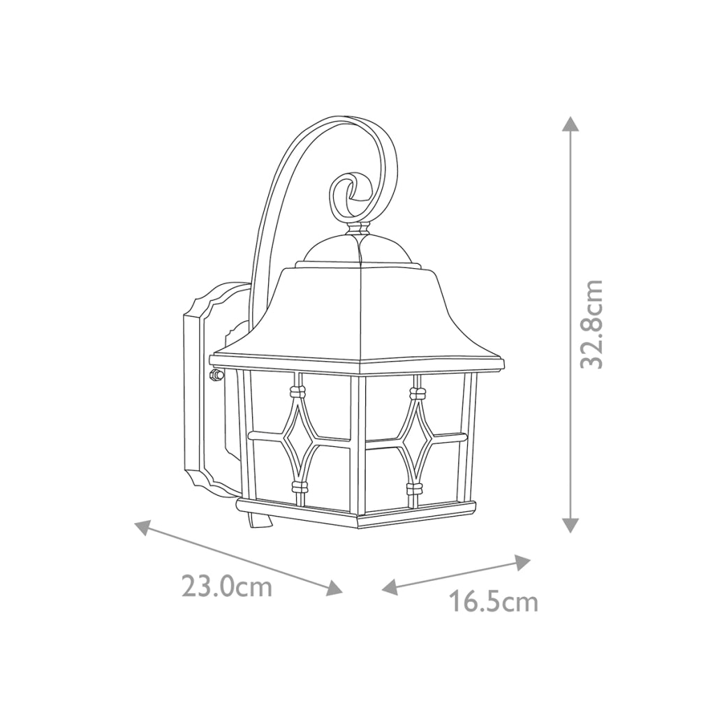 Applique esterna retro nera IP44 E27 60W Kent Elstead