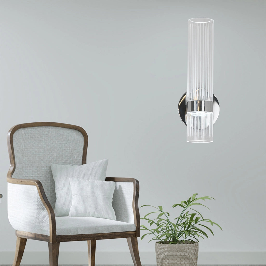 Applique Ambiente cromo tubo acrilico verticale LED CCT 18W