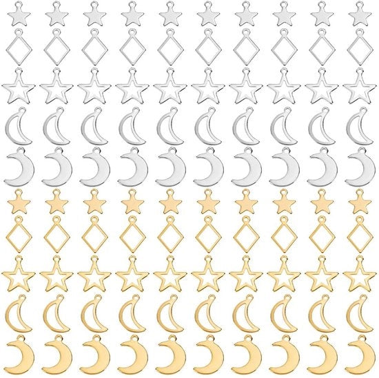 Set di 100 Bicchieri in Acciaio Inossidabile con Disegni Stella e Luna
