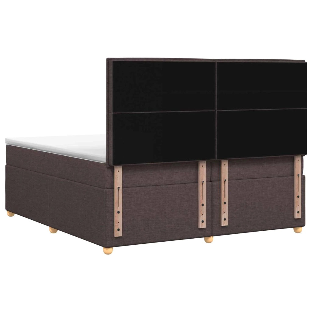 Letto box spring con materasso Marrone Scuro 200 x 200 cm 3455437