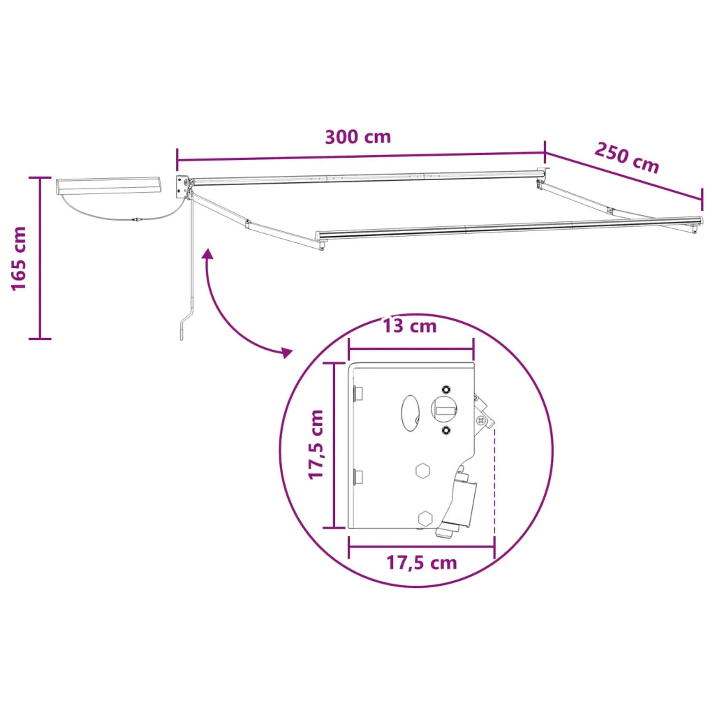 Tettuccio Elettrico Retrattile Grigio chiaro e bianco 3 x 2,5 m 3425880