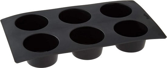 Muffin Bakforme in Silicone Nero, 6 cavità