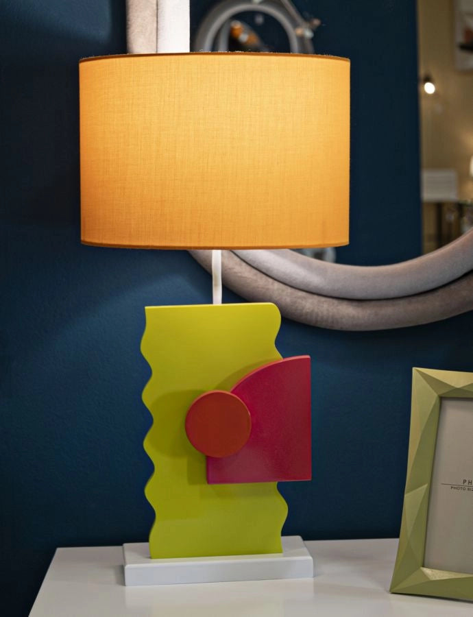 Lampada da tavolo in legno verde cm 30x60,5