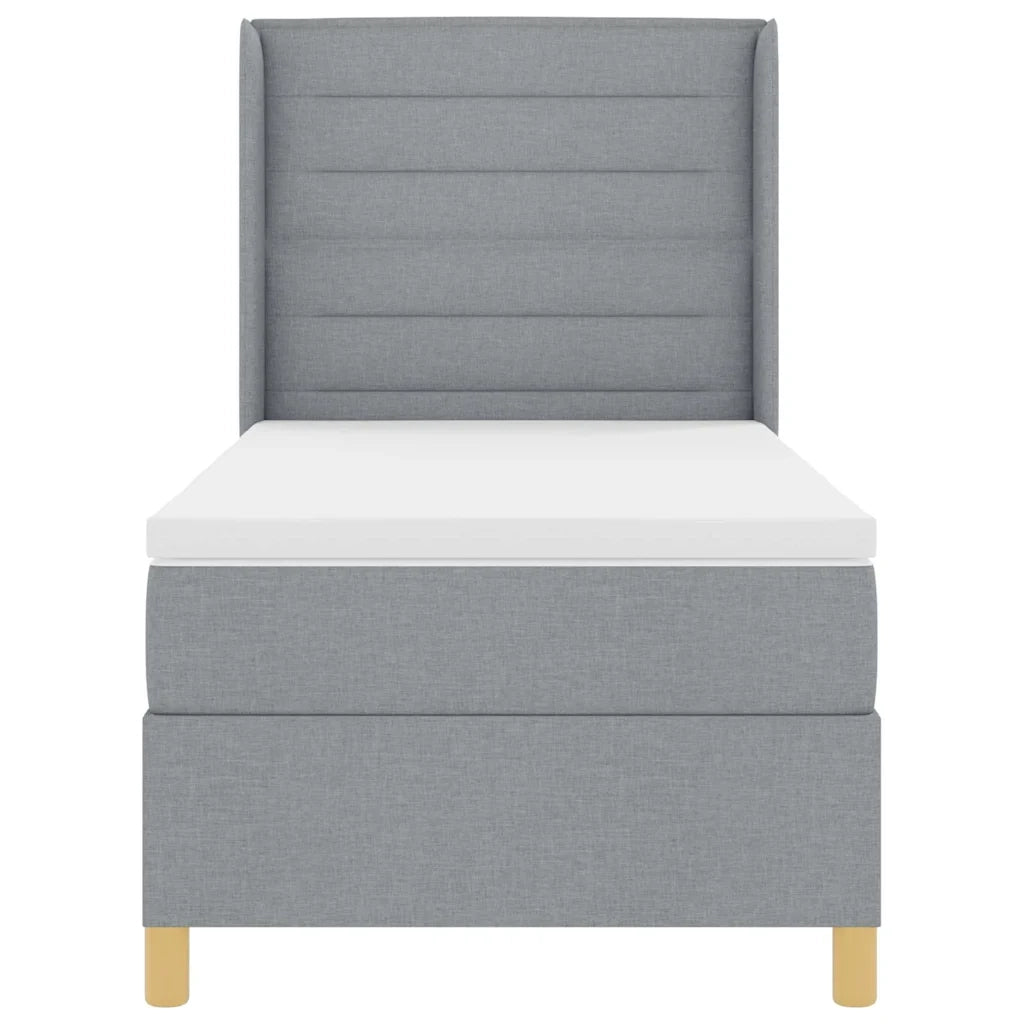 Letto a molle con materasso Grigio chiaro 80 x 200 cm Tessuto 3341735