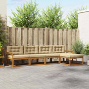 Set di divani da esterno con cuscino 5 pcs Naturale e Beige 3367431