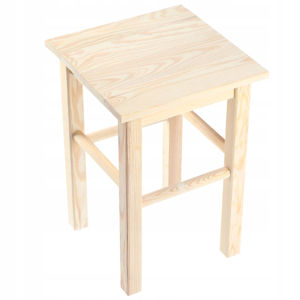 Sgabello da cucina in legno KADAX, 44 cm, robusto, bianco