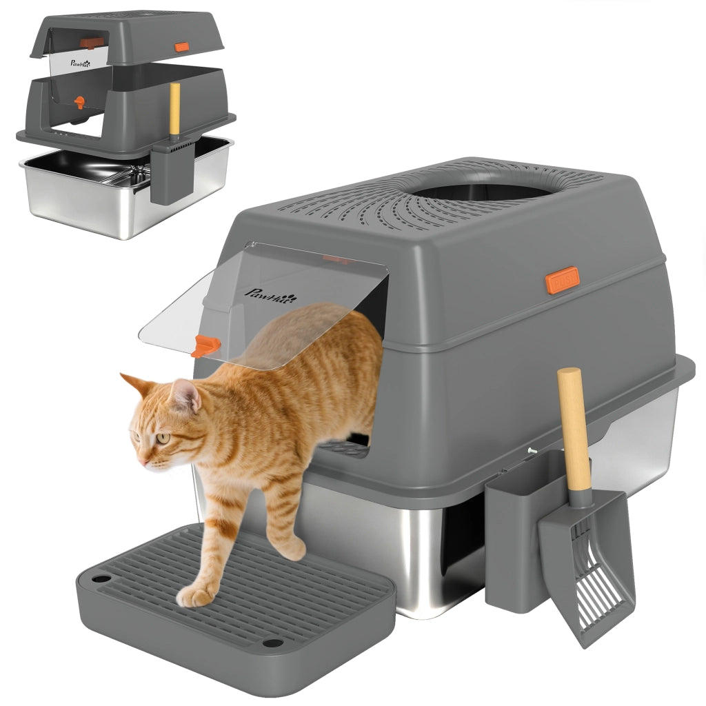 Casetta per gatti chiusa ¨C zephmum ¨C grigio 60x40x38