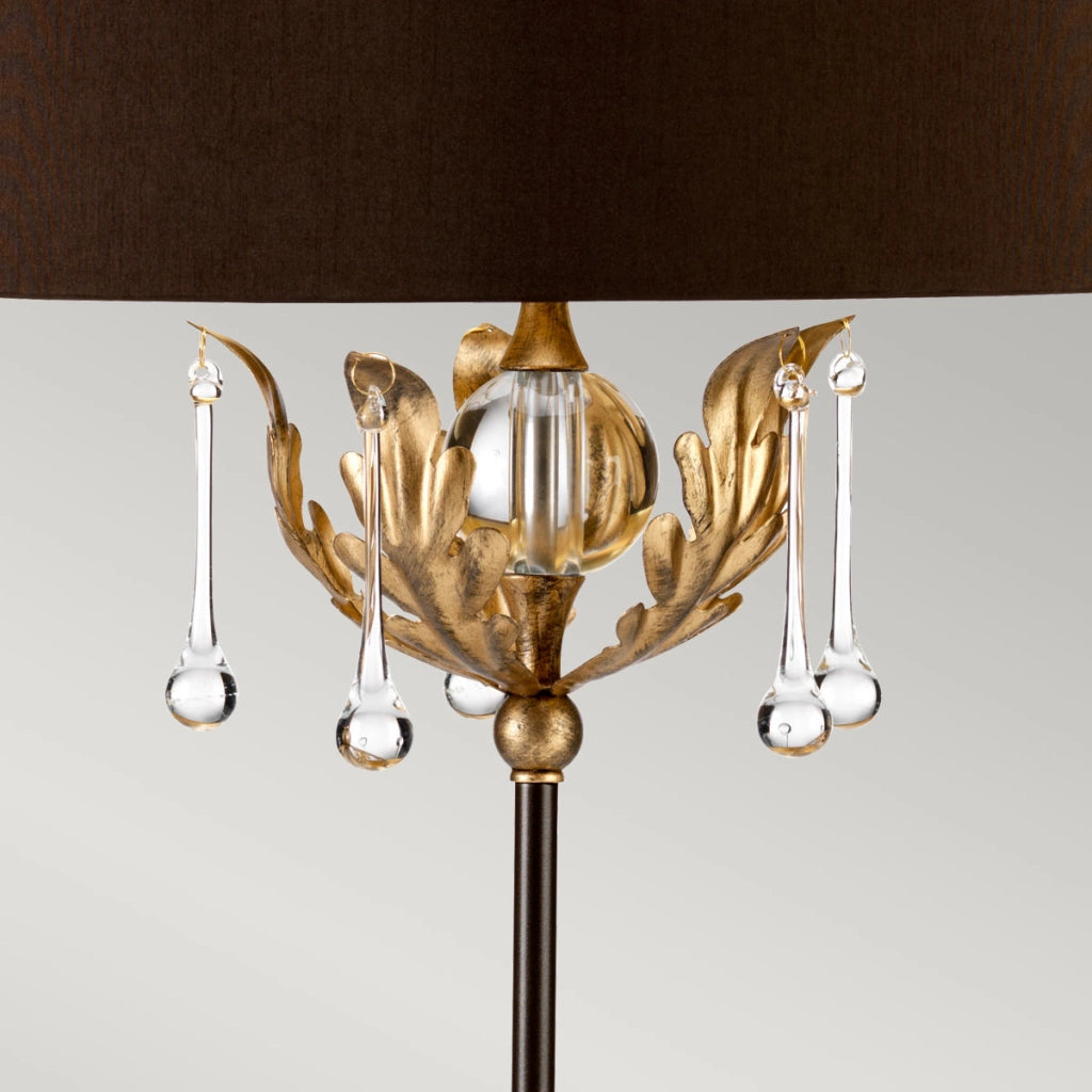 Lampada tavolo Amarilli bronzo oro cristalli E27 Elstead