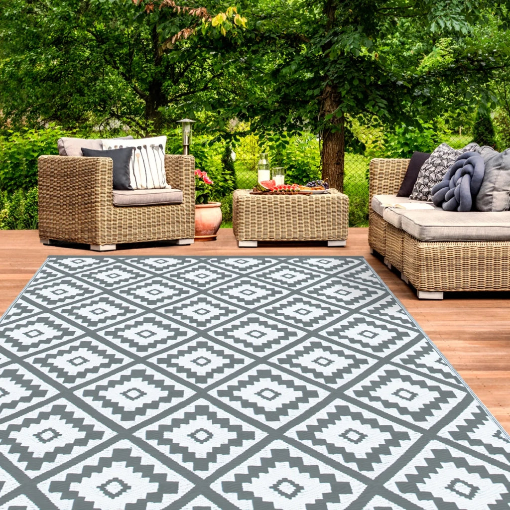 IDMarket - Tappeto per esterni BAHAMAS grigio 180 x 280 CM