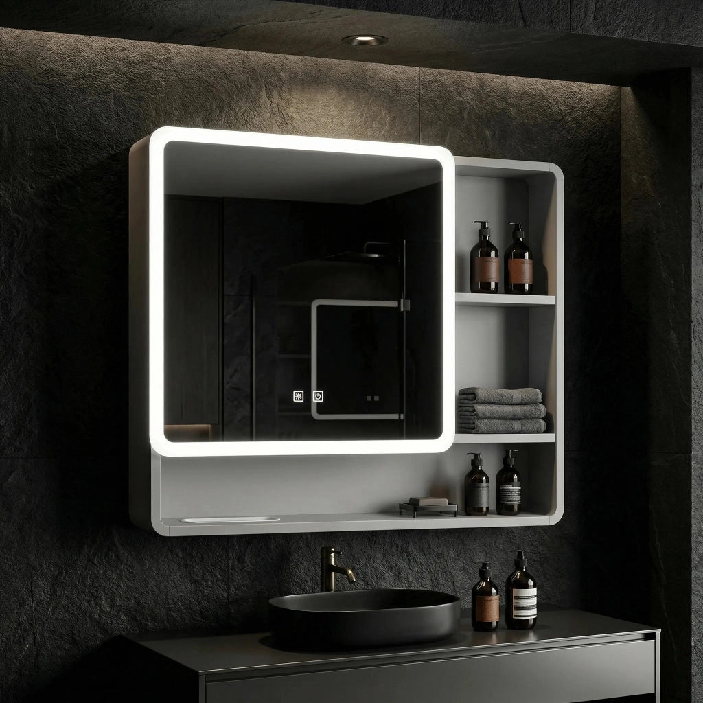 Armadietto Con Specchio Led M1016-70 70x65