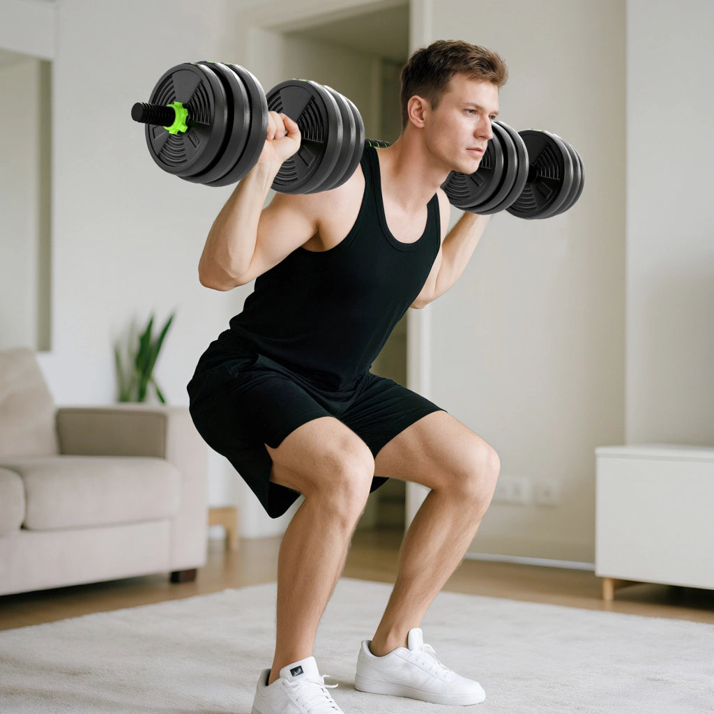 Set di manubri regolabili 20 kg ¨C Minimal ¨C verde