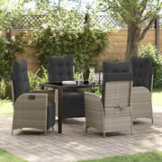 Set da Pranzo per Giardino 5 pcs Grigio chiaro polyrattan 3380570
