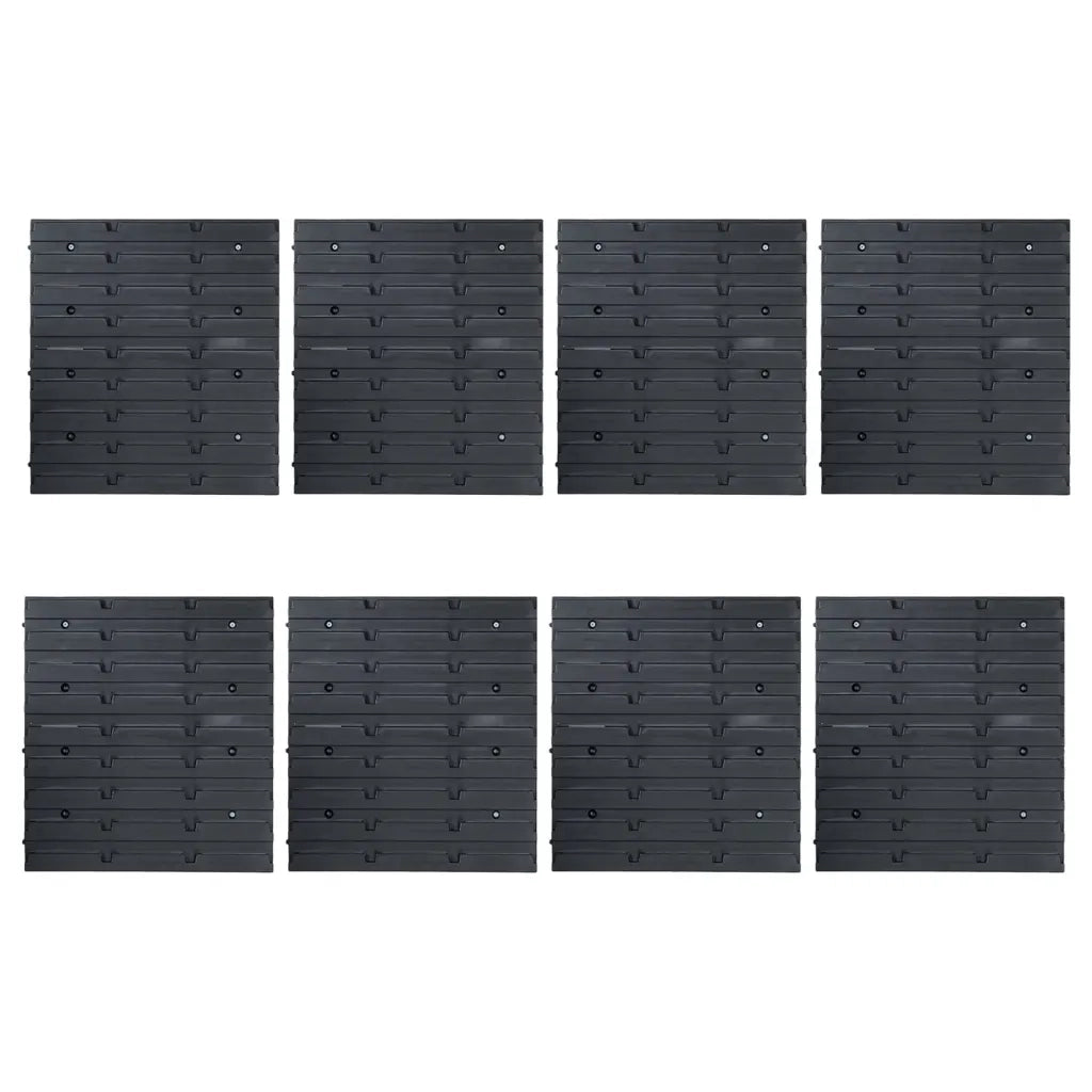 Kit Contenitori 128 pz con Pannelli a Parete Blu e Nero 150808