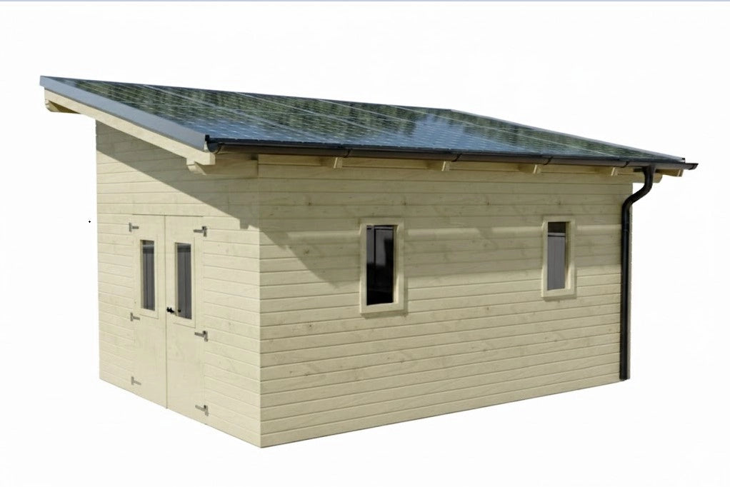 Casetta a Pannelli 120x120 abete THT con impianto fotovoltaico Wattoit 5kW
