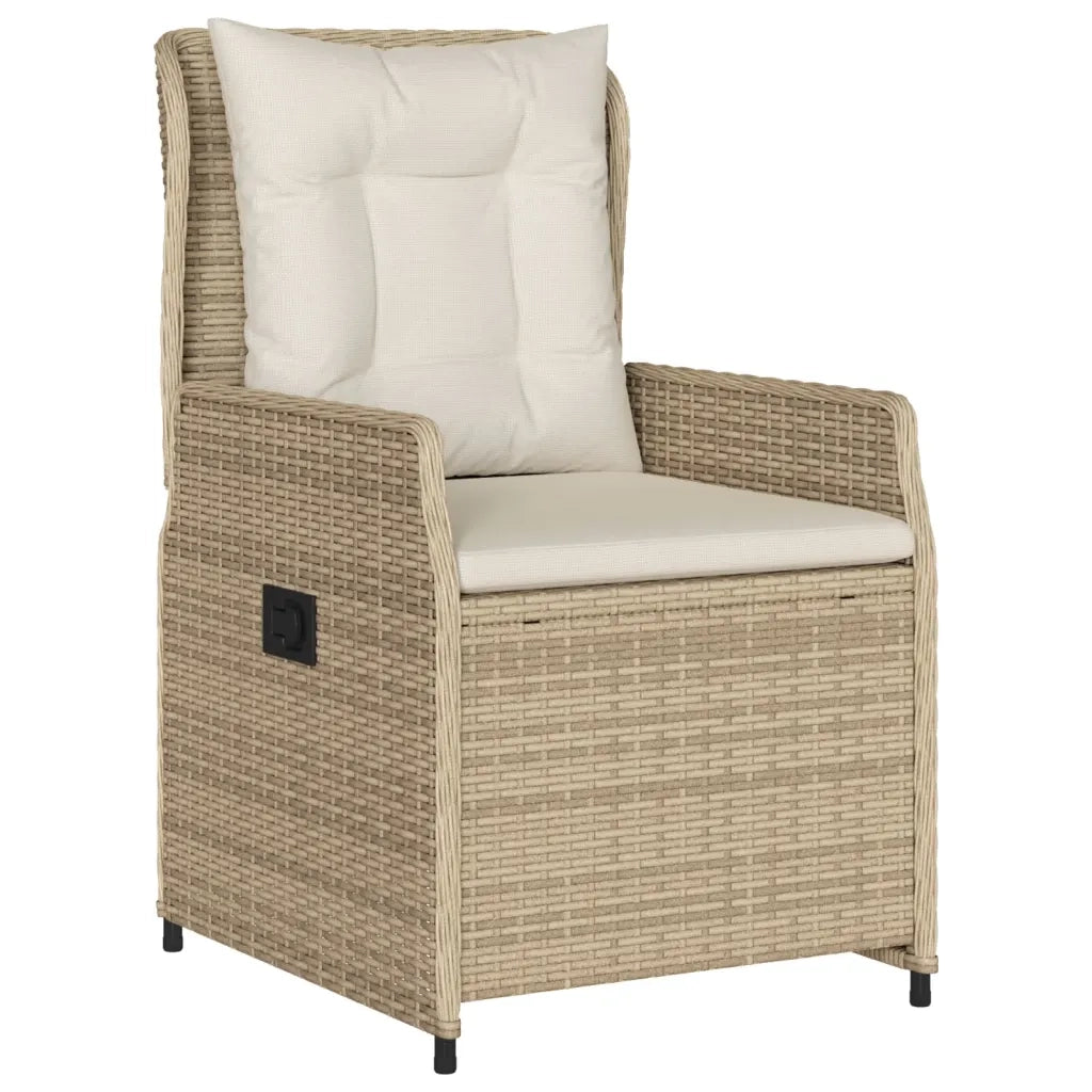 Set da Pranzo da Giardino 7 pz con Cuscini Beige in Polyrattan 3262886