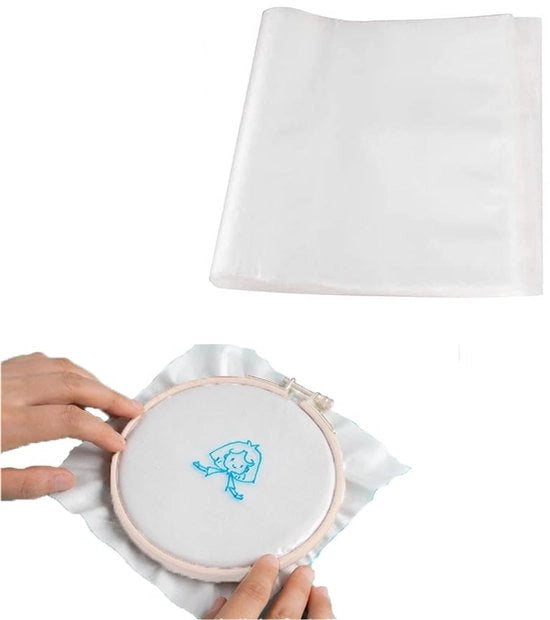 Papier di trasferimento 5 fogli Acqua-solubile - Lavorazione a maglia - Stabilizzatore di trasferimento - Scioglie in Acqua - 10 x 10 Pollici - Materiale PVA di alta qualità - Carta da maglia