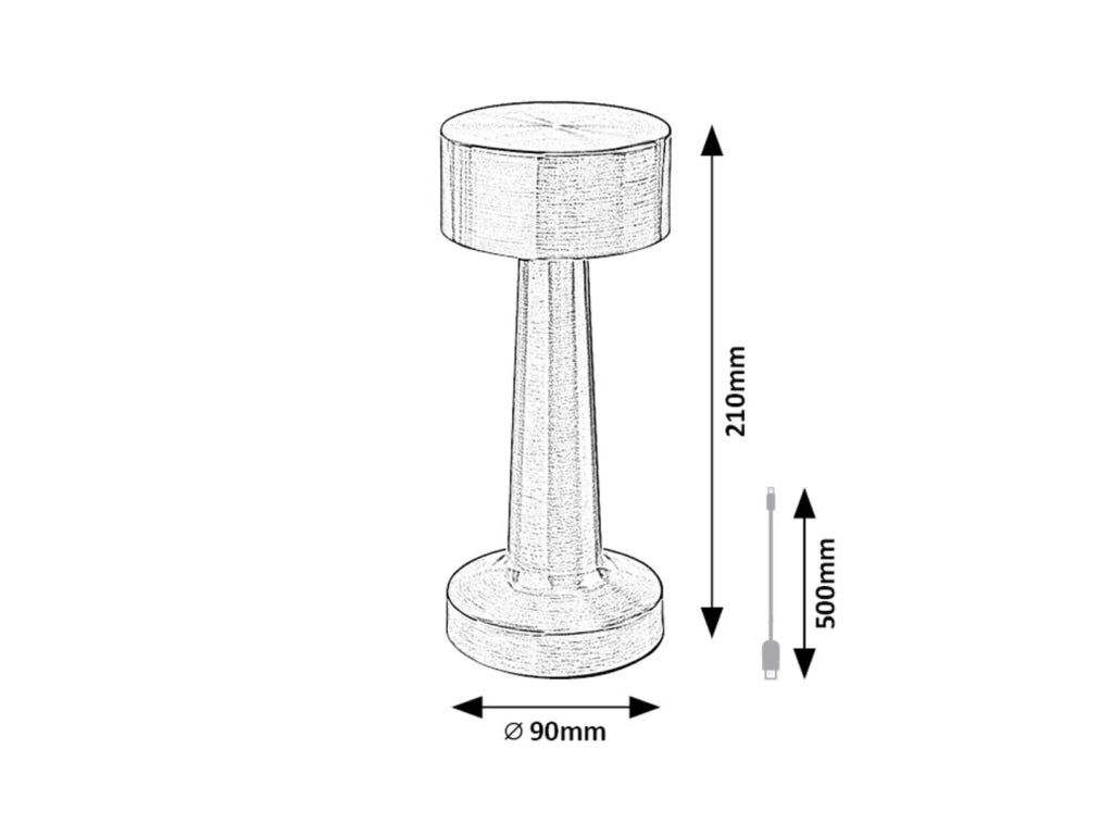 Lampada da tavolo oro LED 2,7W USB 3000-6000K Rabalux