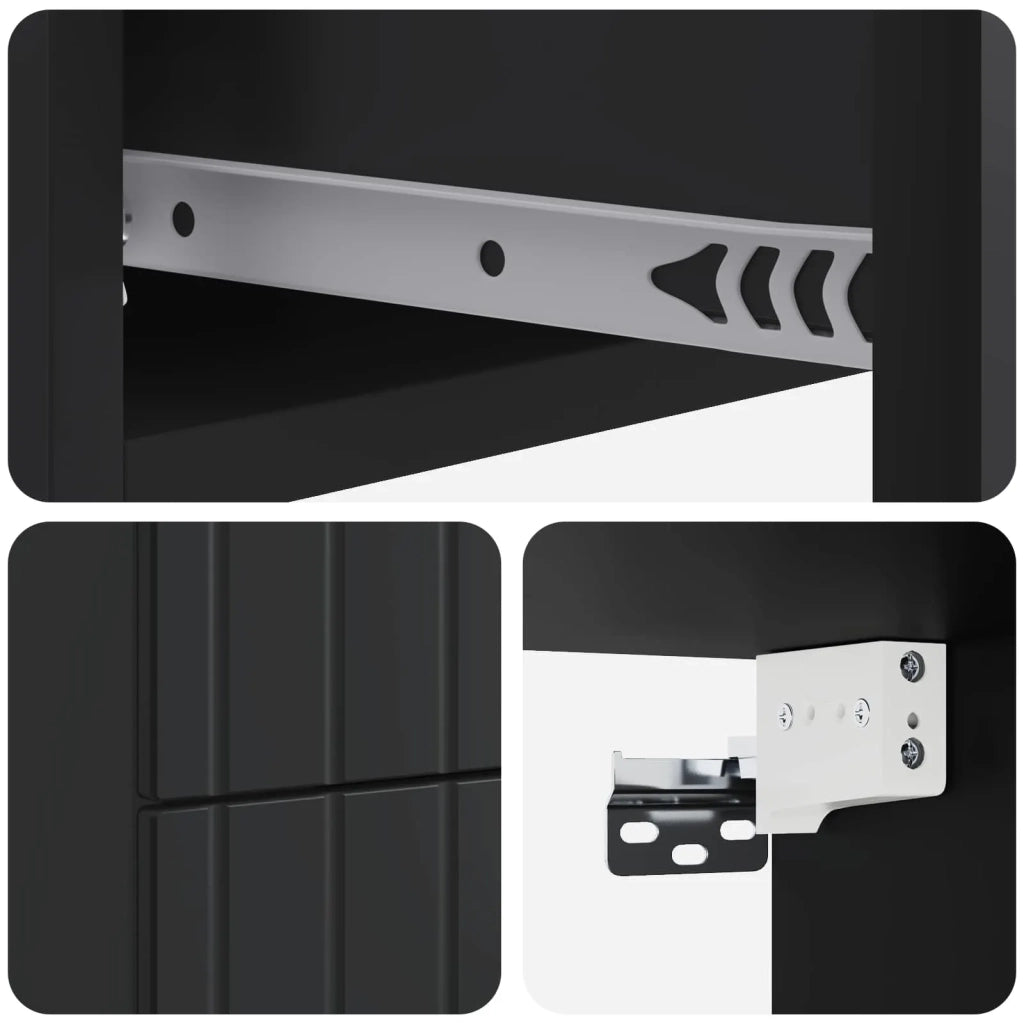Mobiletto da notte a muro 2 pcs Nero 33 x 34,5 x 43 cm 898298