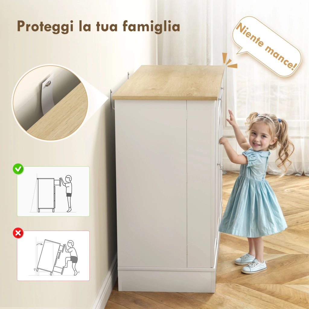Credenza Moderna con Ripiani Regolabili ¨C Minimal ¨C Bianco 120x40x