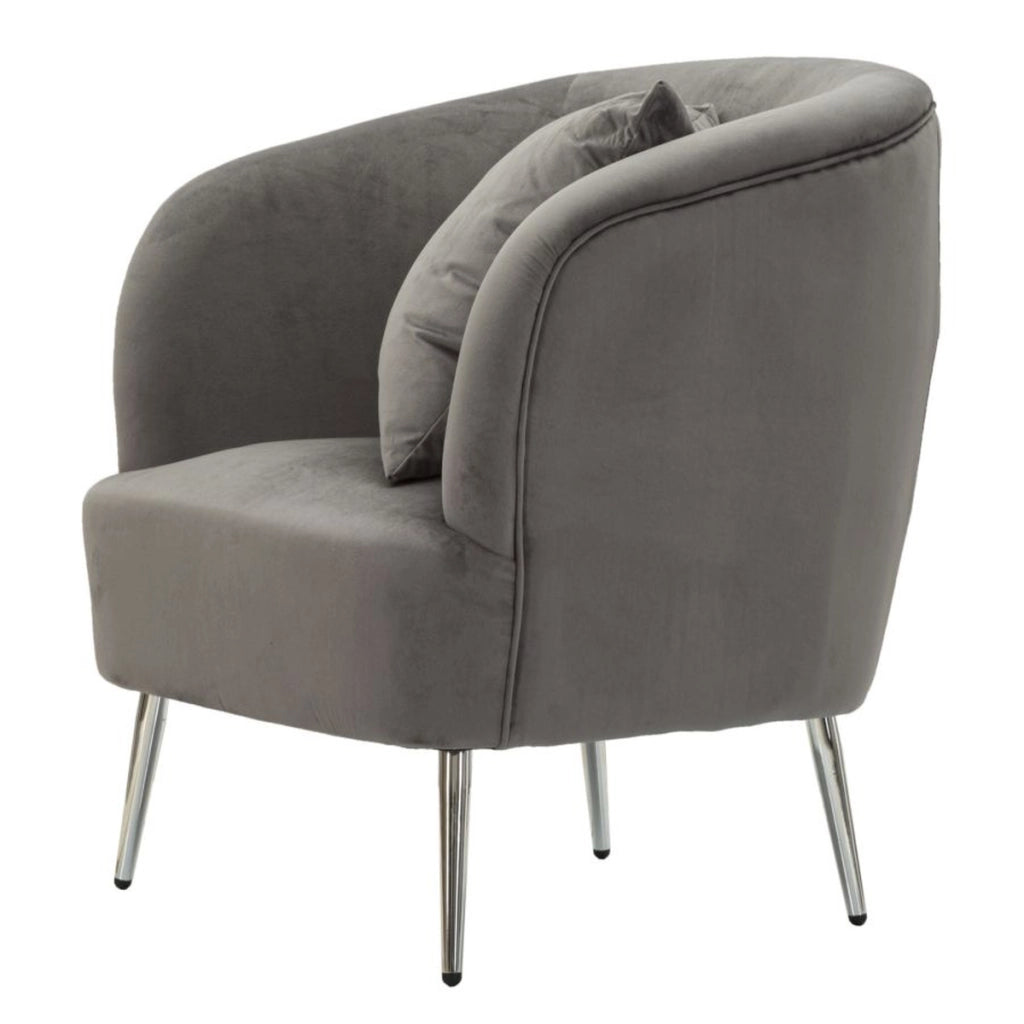 Poltrona VKH313, Grigio, Legno, 73x66x78 cm