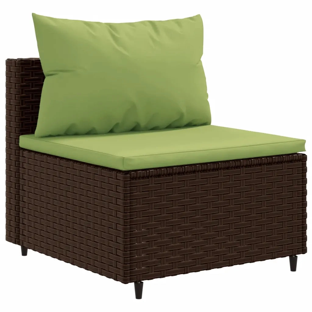 Set Divani da Giardino 10pz con Cuscini in Polyrattan Marrone 3308326