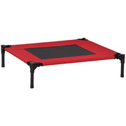 Lettino Rialzato per Cani e Gatti ¨C Xylo ¨C Rosso 76x61x18 cm