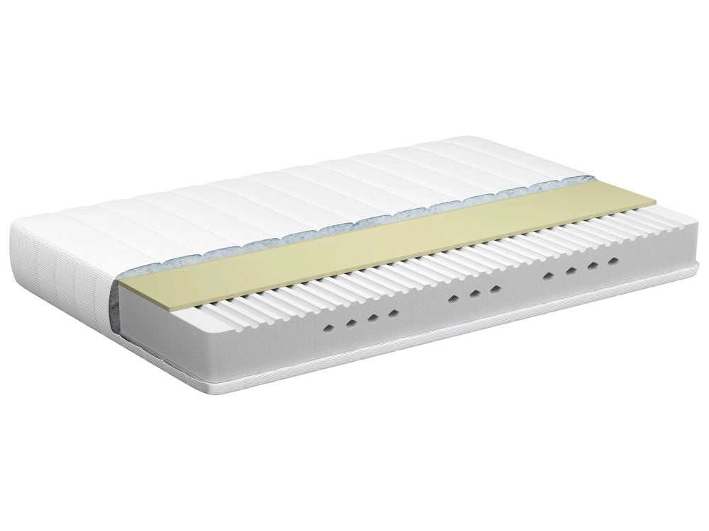 Materasso EU Duro 80 x 200 cm Bianco Grigio Schiuma Imbottitura Poliestere Sfoderabile