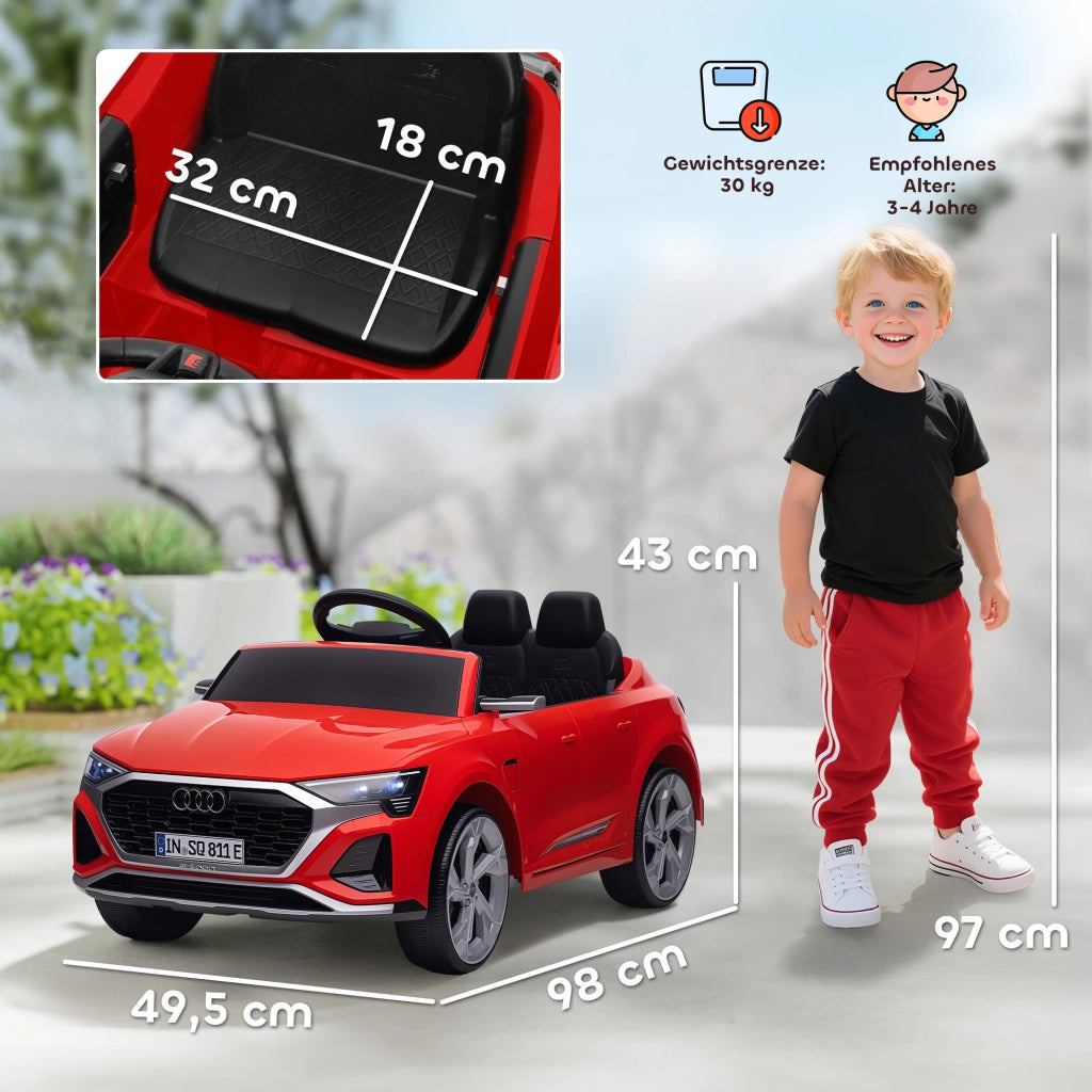 Auto Elettrica per Bambini Audi Q8 12V ¨C Xylo ¨C Rosso con Telecomando e Luci LED