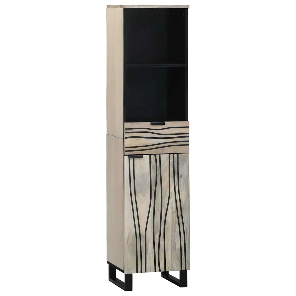 Armadio per Lavabo da Bagno-Armadietto da bagno-Mobiletto da bagno con porta Bianco 38 x 33 x 160 cm