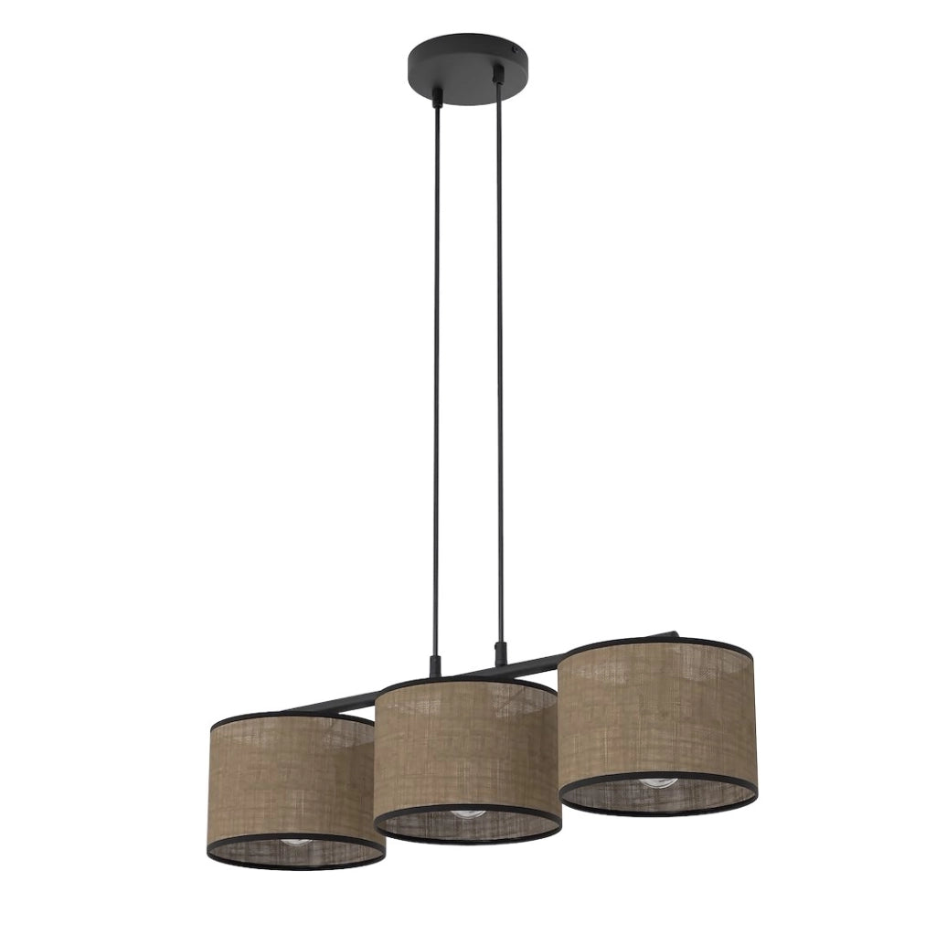Lampada a sospensione ECO 3xE27 marrone nero Emibig