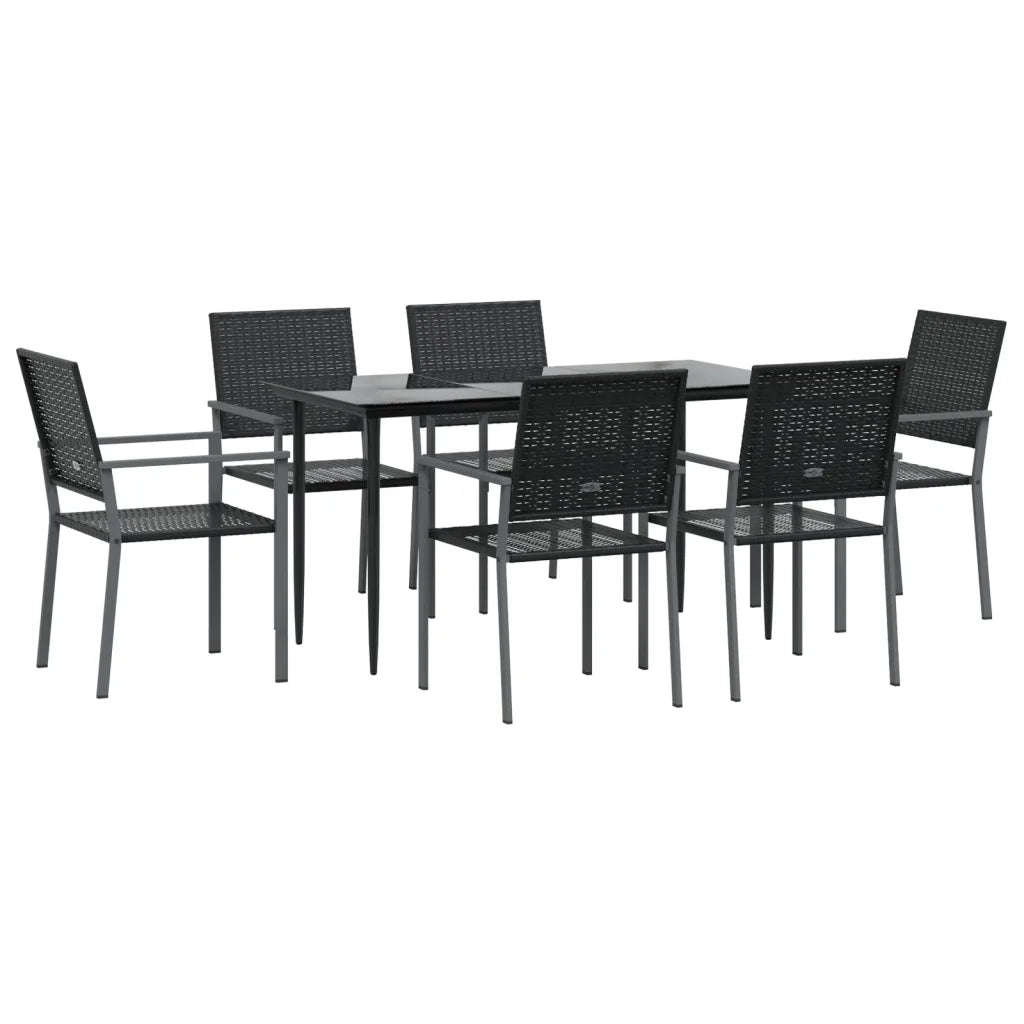 Set da Pranzo da Giardino 7 pz in Polyrattan e Acciaio 3187008