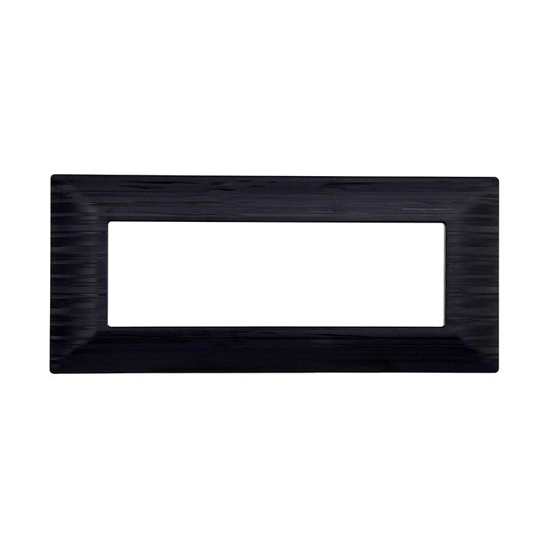 Placca Plastica Serie Solar 6P Colore Nero Satinato Compatibile Con Bticino Matix