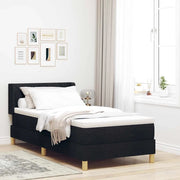 Letto a molle con materasso Nero 200 x 90 cm Poliestere